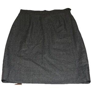 Vtg 1980s Moschino Couture (12) Skirt Charcoal Grey Wool Knee-Length (Fits a 6)
